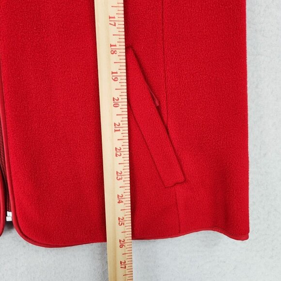 Talbots Jacket Womens Medium Red Fleece Quilted Full Zip Equestrian Classic - Picture 8 of 12